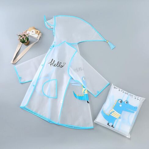Newborn Baby Boys Long Sleeve Cartoo𝓷 Color Windbreak Outerwear Coat Button Hoodie Rain Jacket Raincoat in Saudi Arabia