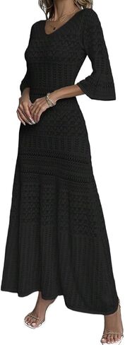 swimsuit coverup for women Sleeve V-Neck Knit Cover Up Dress in Saudi Arabia