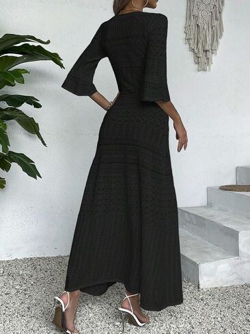 swimsuit coverup for women Sleeve V-Neck Knit Cover Up Dress in Saudi Arabia