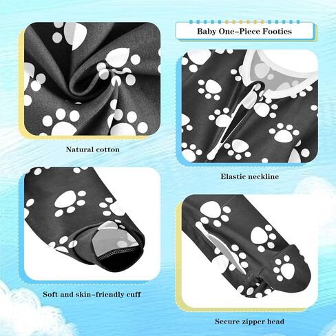 Pfrewn Baby One-Piece Footies Newborn Rompers Cotton Footed Sleep Play for Boys Girls 3M in Saudi Arabia