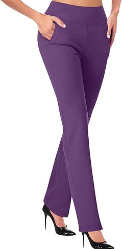 Dress Pants Women,High Waist Stretchy Trousers Pull on Office Slacks Bottoms in Saudi Arabia