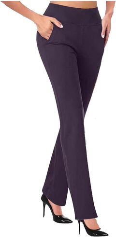 Dress Pants Women,High Waist Stretchy Trousers Pull on Office Slacks Bottoms in Saudi Arabia