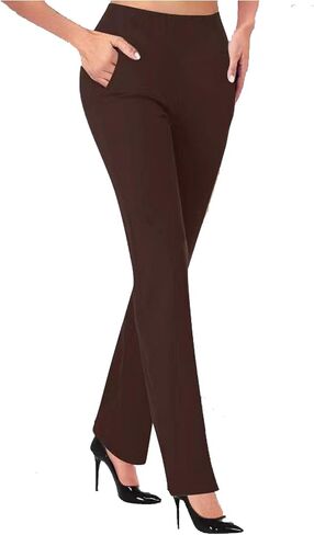 Dress Pants Women,High Waist Stretchy Trousers Pull on Office Slacks Bottoms in Saudi Arabia