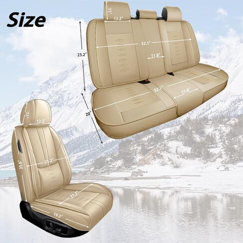 Leather Seat Covers for Subaru XV Crosstrek 2013-2015,Premium Car Seat Covers Full Set,Waterproof Car Seat Protectors with Airbag,Comfort Interior Cover Seats for Cars(Beige) in Saudi Arabia