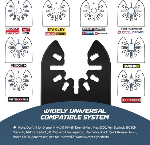 KELIN 120 PCS Multitool Blade Kits Cutting and Sandpaper Oscillating Tool Accessories Universal Oscillating Saw Blades, 11 Types Blades Compatible with Dewalt Bosch Dremel Milwaukee in Saudi Arabia