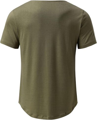 Maiyifu-GJ Men's Short Sleeve V Neck Henley Shirts Solid Slim Fit Fitted Gym Workout Tee Casual Athletic Sport T-Shirt in Saudi Arabia