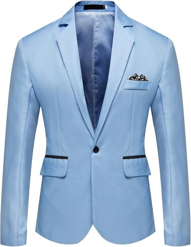 Men's One Button Lightweight Blazer Casual Slim Fit Business Daily Jacket Classic Solid Skinny Party Sports Coat in Saudi Arabia