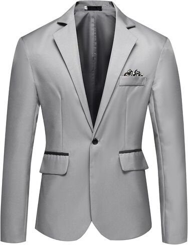 Men's One Button Lightweight Blazer Casual Slim Fit Business Daily Jacket Classic Solid Skinny Party Sports Coat in Saudi Arabia
