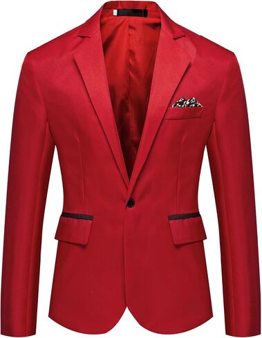 Men's One Button Lightweight Blazer Casual Slim Fit Business Daily Jacket Classic Solid Skinny Party Sports Coat in Saudi Arabia