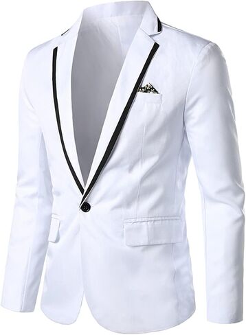 Men's One Button Casual Blazer Lightweight Slim Fit Business Daily Jacket Notched Lapel Party Dinner Sports Coat in Saudi Arabia