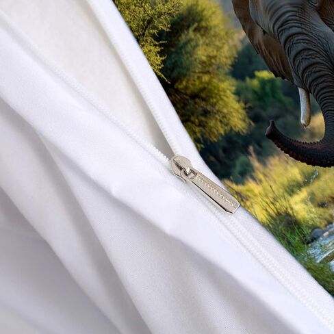 3D Printed Duvet Cover Set Baby Elephant Modern Bedding Set Animal Pattern Comforter Cover Set 3 Pieces with Zipper Ties Bedding Set for Kids Teens (1Duvet Cover+2 Pillowcase 20" x 30") in Kuwait