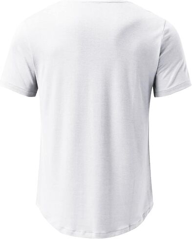 Maiyifu-GJ Men's Short Sleeve V Neck Henley Shirts Solid Slim Fit Fitted Gym Workout Tee Casual Athletic Sport T-Shirt in Saudi Arabia