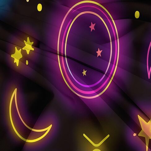 3pcs Neon Flickering Space Icons Cover Cover Cover California King Bedding Sets ، غطاء لحاف الألياف الداكنة الأرجواني الداكنة ، وحالات وسادة للبنات طفل الأطفال الصغار in Kuwait