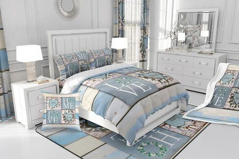 Erosebridal Rustic Floral Comforter Cover Toddler Size, Flower Sweet Love Home Duvet Cover for Kids Teens Adult Women Bedroom Decor, Farmhouse Country Bedding Set Vintage Wood Plank Bed Set 2 Piece in Saudi Arabia