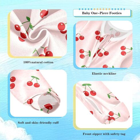 Dussdil Baby One-Piece Footies Newborn Rompers Pajamas Cotton Footed Pjs for Sleep Play Boys Girls in Saudi Arabia