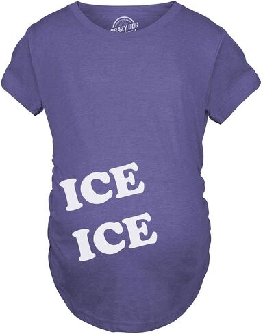 Maternity Ice Ice Pregnant Tee Novelty Baby Bump Pregnancy Announcement T Shirt in Saudi Arabia