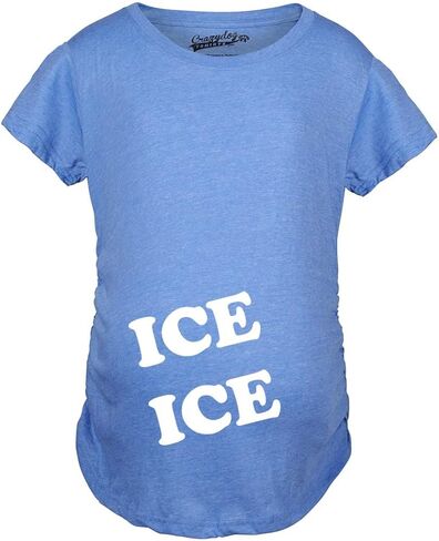 Maternity Ice Ice Pregnant Tee Novelty Baby Bump Pregnancy Announcement T Shirt in Saudi Arabia
