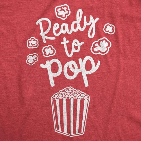 Ready to Pop Maternity T Shirt Funny Sarcastic Popcorn Joke Pregnancy Tee for Ladies in Saudi Arabia