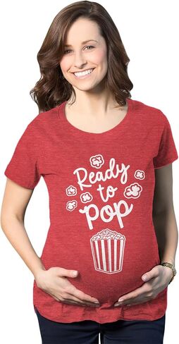 Ready to Pop Maternity T Shirt Funny Sarcastic Popcorn Joke Pregnancy Tee for Ladies in Saudi Arabia