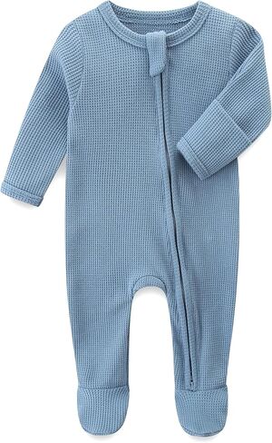 Baby Footies with Mittens, Infant 2-Way Zip Organic Cotton Jumpsuit in Kuwait