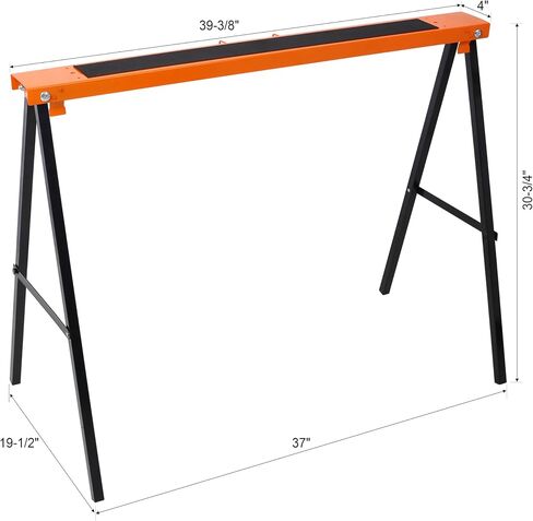 Saw Horses 2 Pack, Folding Sawhorse Heavy Duty Steel Sawhorse Portable Sawhorse Workbench with Fast Open Legs and Convenient Handle for Garage, Workshop, Fully Assembled (Orange) in Kuwait