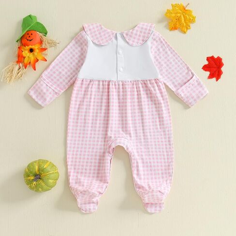 Kuriozud My First Halloween Baby Girl Boy Outfit Newborn Pumpkin Jumpsuit Romper Halloween Footie Pajamas Coming Home Outfit in Kuwait