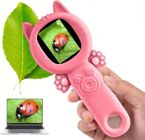 Kids Microscope – 500X Digital Pocket Handheld Microscope with Dual Cameras, Autofocus & 32GB Card | STEM Educational Toy & Christmas Birthday Gift for Boys & Girls Ages 3-10 in Saudi Arabia