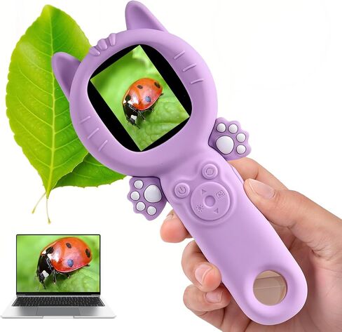 Kids Microscope – 500X Digital Pocket Handheld Microscope with Dual Cameras, Autofocus & 32GB Card | STEM Educational Toy & Christmas Birthday Gift for Boys & Girls Ages 3-10 in Saudi Arabia