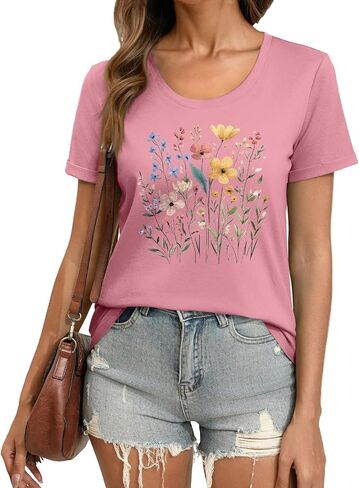 Graphic Tees for Women Scrubs Corset Top Gym Clothes Woman Travel Outfits Women's Blouses Short Sleeve Blouses in Saudi Arabia