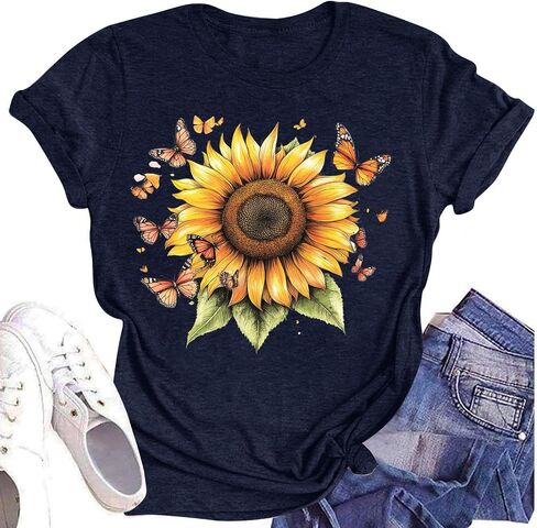 Graphic Tees for Women Tops Trendy Blouses Cute Western Outfit Clothes Tunic Workout Tops Work Outfits for Women in Saudi Arabia