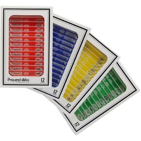 Microscope Accessories Kit 48PCS Prepared Plastic Microscope Slides Biological with 4 Boxes Microscope Slides