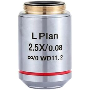 Microscope Kit 2.5X Microscope Auxiliary Lens for Long Working Distance Flat Field Infinite Infinity Plan Objective Lens for Biological Microscope RMS 20.2mm Microscope Lens Adapters