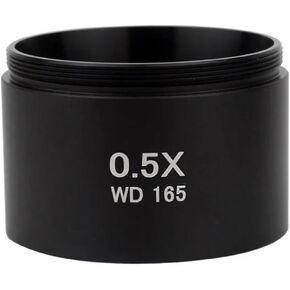 Microscope Kit 0.5X Barlow Lens Objective Stereo Microscope Auxiliary Objective Lens Mounting Thread 48mm Working Distance 165mm Microscope Lens Adapters