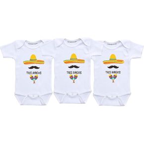 Tres Amigos Triplets Baby Clothes Infant Bodysuits