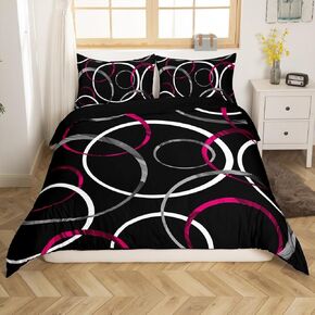 jejeloiu Kids Geometry Comforter Cover Toddler Size, Blue and White Duvet Cover Boys Girls Aesthetic Art Bedding Set for Teens Bedroom Decor Soft Quilt Cover 2Pcs (No Comforter)
