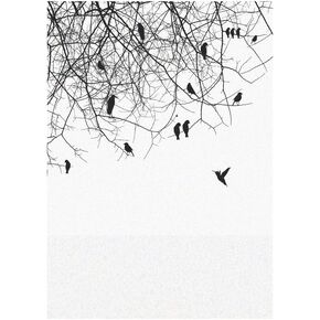 Window Film Window Film Privacy Nordic Style Birds No Glue Glass Sticker Sun Protection Heat Control Adhesive Sticker for Furniture Decorative Window Film(70x180cm)