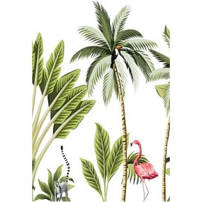 Window Film Privacy Window Film No-Glue Coconut Palm Pattern Decorative Glass Covering Static Cling Frosted Window Stickers for Home Decor Decorative Window Film(80x180cm)