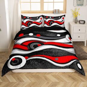 jejeloiu Boys Girls Geometry Bedding Set Toddler Size, Green Black Stripes Comforter Cover Geometric Duvet Cover Kids Teens Bedroom Decor Bedclothes Zipper (No Comforter)