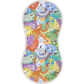 Funny Monster Cactus Doodle Pattern Muslin Burp Cloths for Baby 2 Pack 100% Cotton Baby Washcloths Bibs for Boy Girl