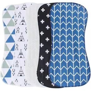 5-Pack Cotton Baby Burp Cloths with Arrow Pattern Design for Babes,Spit Up Rags for Boys and Girls(Pink)