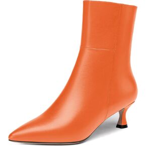 Justdanni Womens Matte Nasusty Sytlish Pointized Zip التي يرجع تاريخها هريرة منخفضة الكعب في الكاحل بأحذية عالية 2 بوصة