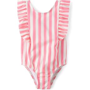 The Children's Place,Baby Girls,and Toddler One Piece Swimsuit,Pink Stripe,12 Months,18 Months