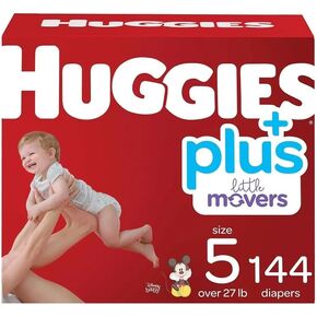 Huggies Plus Diapers, Size 5 (27+ Pounds), 144 Count