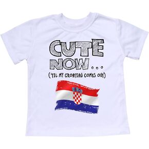 Toddler Croatia T-Shirt 'Til My Croatian Comes Out Kids Shirt Top in White 2T-8T