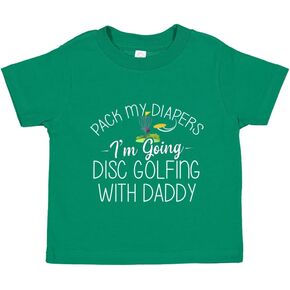 I'm Going Disc Golfing with Daddy Baby One Piece Toddler T-Shirt for Dad's Future Frisbee Golf Buddy