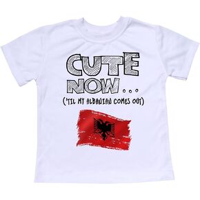 Toddler Albania T-Shirt 'Til My Albanian Comes Out Kids Shirt Top in White 2T-8T