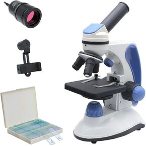 Microscope Kit 40x-2000x Monocular Biological Microscope مع محولات عدسة مجهر كاميرا USB (النوع B)