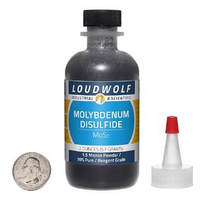 Molybdenum disulfide / 2 أوقية زجاجة / 99 ٪ من الكاشف النقي / 1.5 ميكرون مسحوق