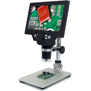 Microscope G1200 7 Inch 12MP 1-1200X Digital Microscope for Electronic 500X 1000X Microscopes Continuous Magnifier(Li Battery)