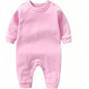 Ohrwurm Newborn Baby Cotton Jumpsuit Romper, Hospital Outfit for Girls Boys, Toddler One-Piece Shirt Bodysuit with Buttons
